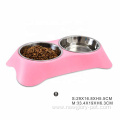 Double Stainless Steel Pet Feeding Drinking Bowl